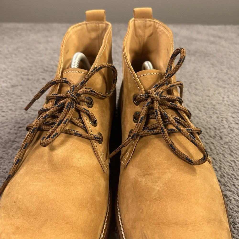 JL Powell Chukka Boots Mens 10 Tan Nubuck Leather Luxury Old Money Minimal 16076